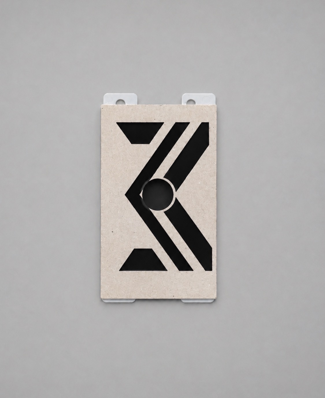 Single-gang M-Plate with sideways M logo and centered finger hole